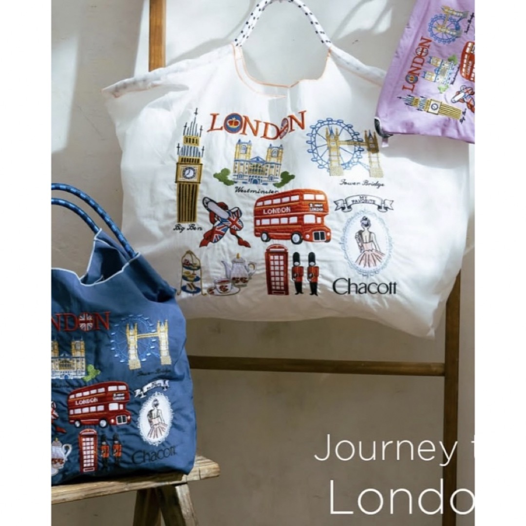 CHACOTT - チャコット ボールアンドチェーン ロンドン柄 ホワイト M