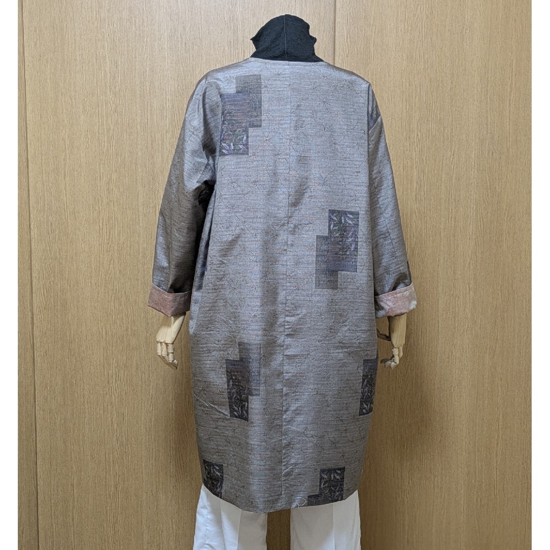 SOLD 着物リメイク リバーシブルコート 大島紬・紬 フリーサイズの通販