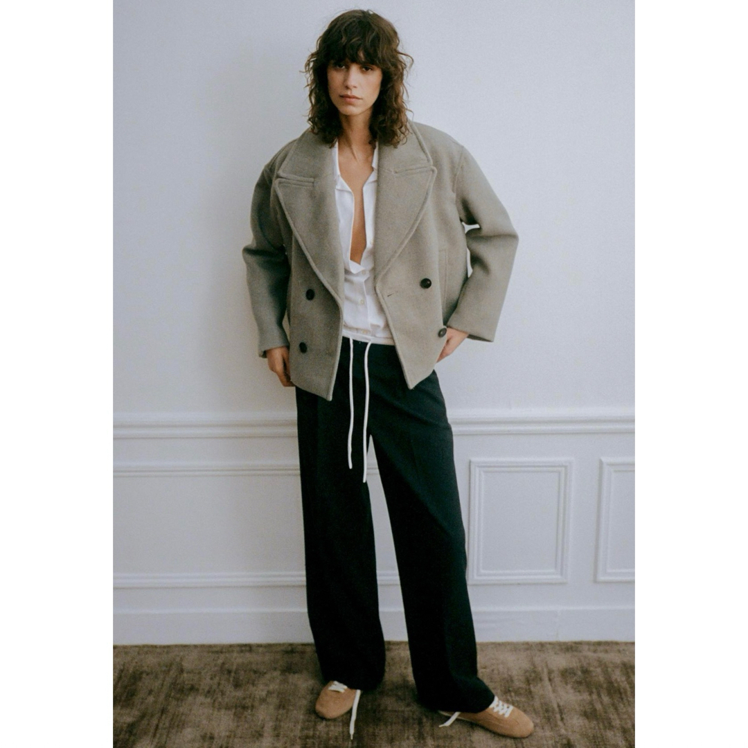 ZARA - ZARA ショート丈ダブルブレストコート ミンク Lサイズ 新品タグ