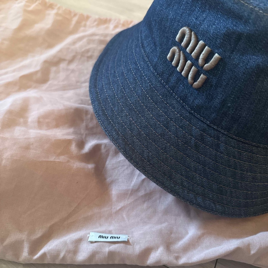 MIU MIU - 値下げ！Miu Miu 23-24ss Denim Bucket Hat ロゴの通販 by