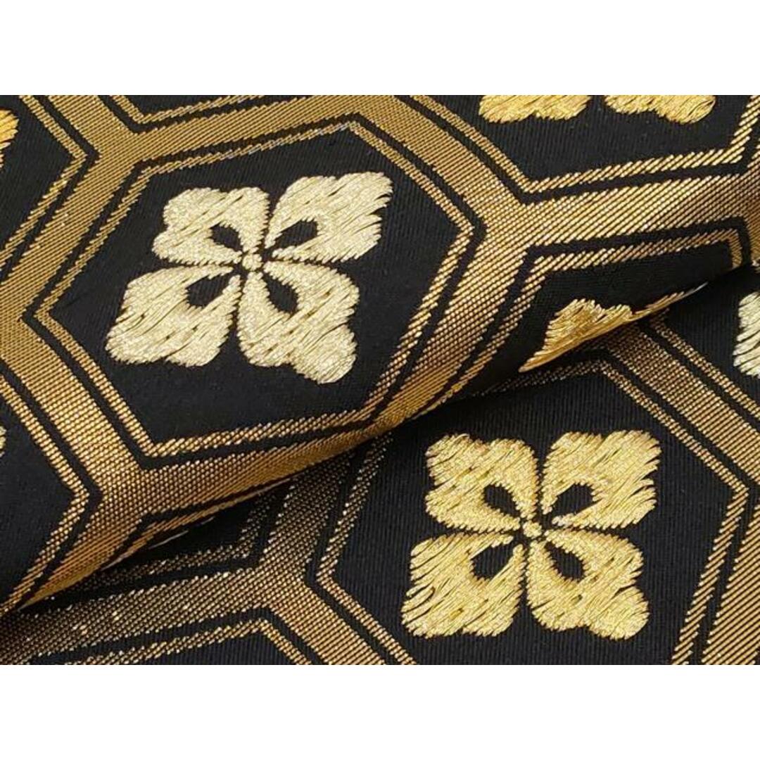 平和屋本店□希少 西陣 紫紘謹製 山口伊太郎 六通柄袋帯 亀甲花菱文錦