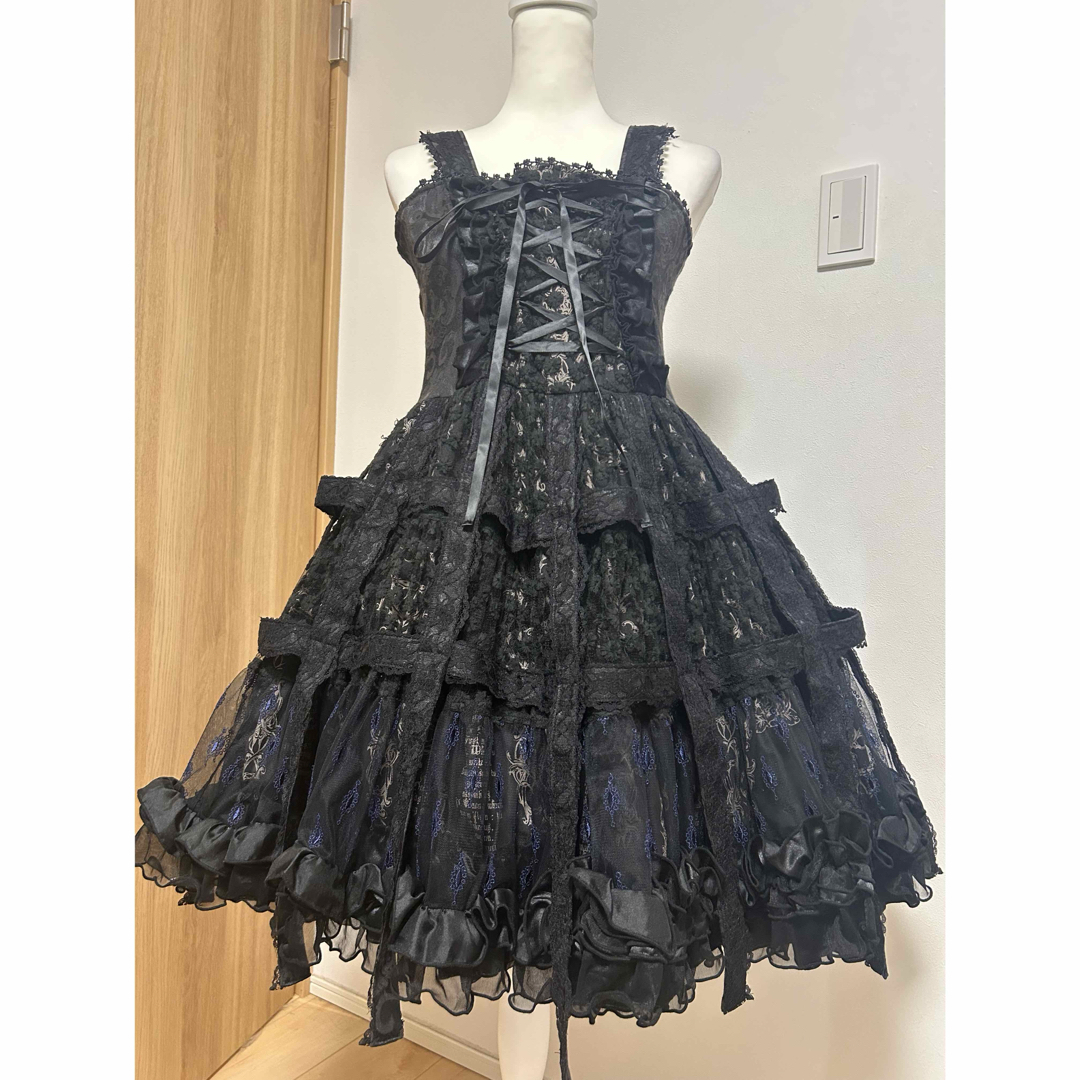 h.naoto - ク5 h.naoto 鳥かごワンピース 青薔薇 ジャンパースカート