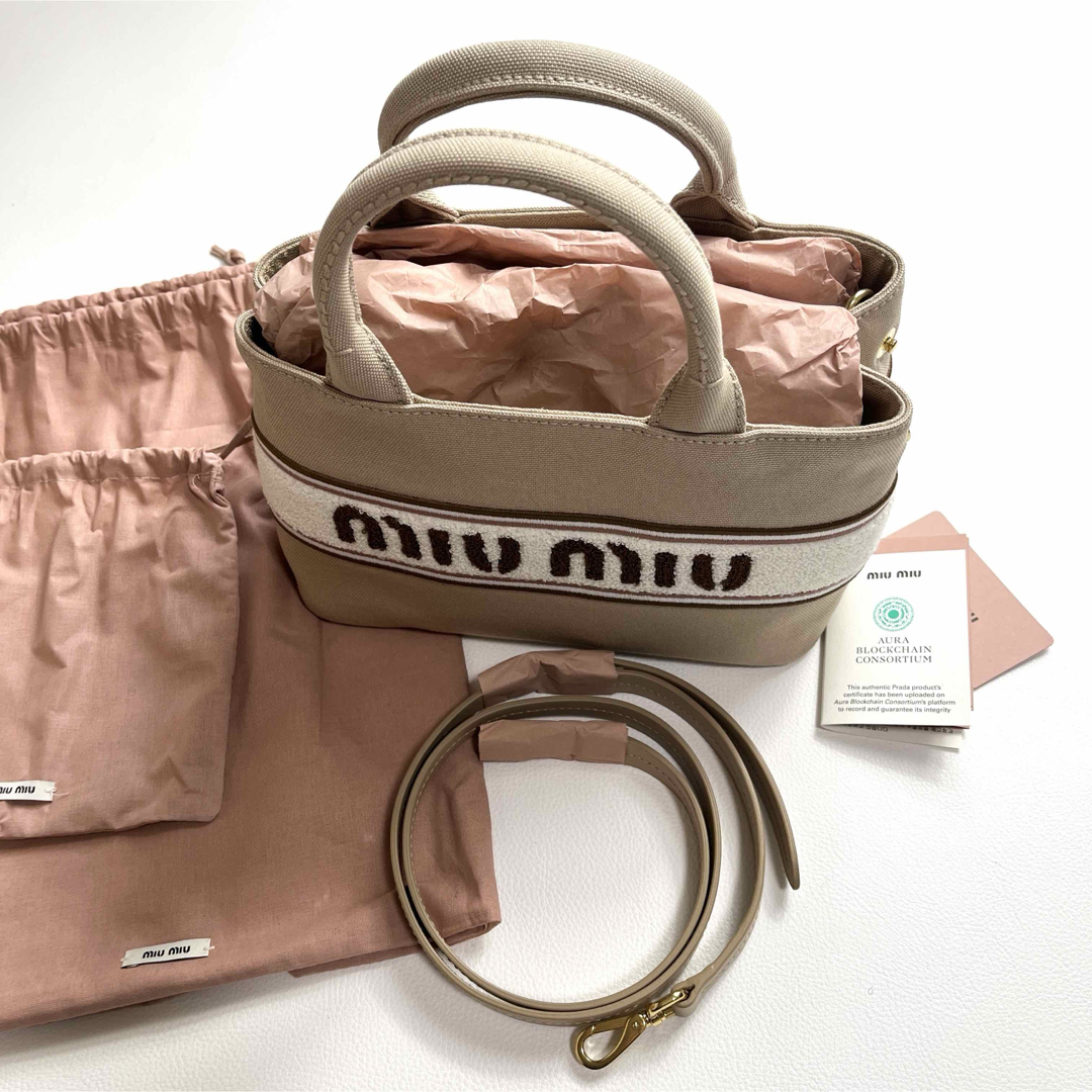MIU MIU - MIU MIU キャンバス トートバッグ ショルダーバッグ