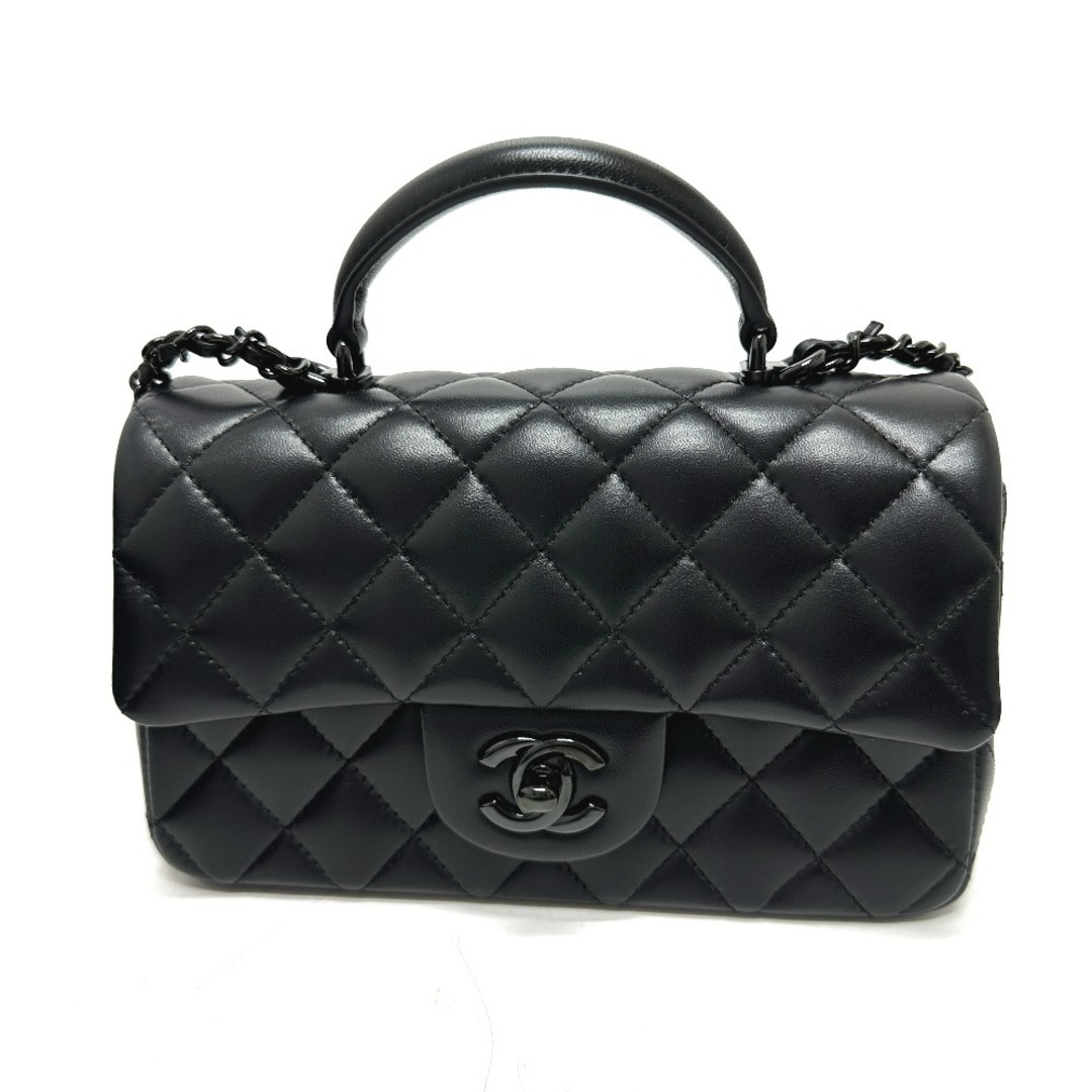 CHANEL - シャネル CHANEL トップハンドル ソーブラック マトラッセ 20