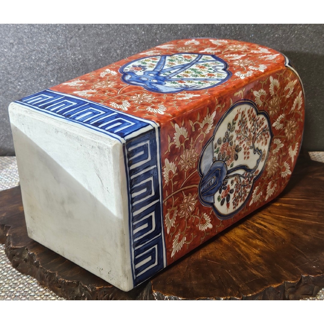 有田焼 - 有田焼 金彩色絵 古伊万里写し 四方瓶 四方徳利 花入れ