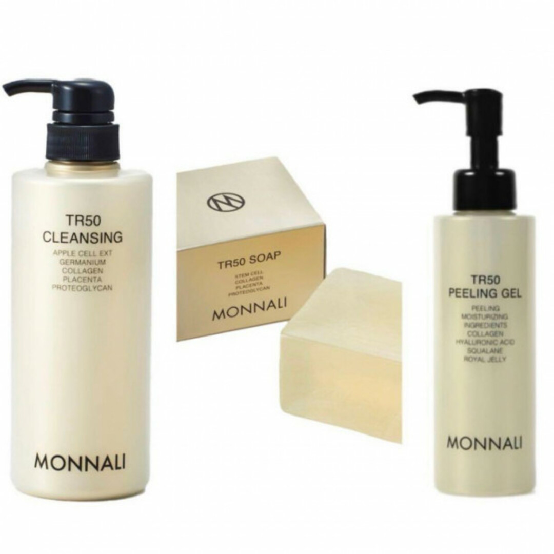 モナリ MONNALI クレンジング 洗顔石鹸 ピーリングジェル 化粧水 各1
