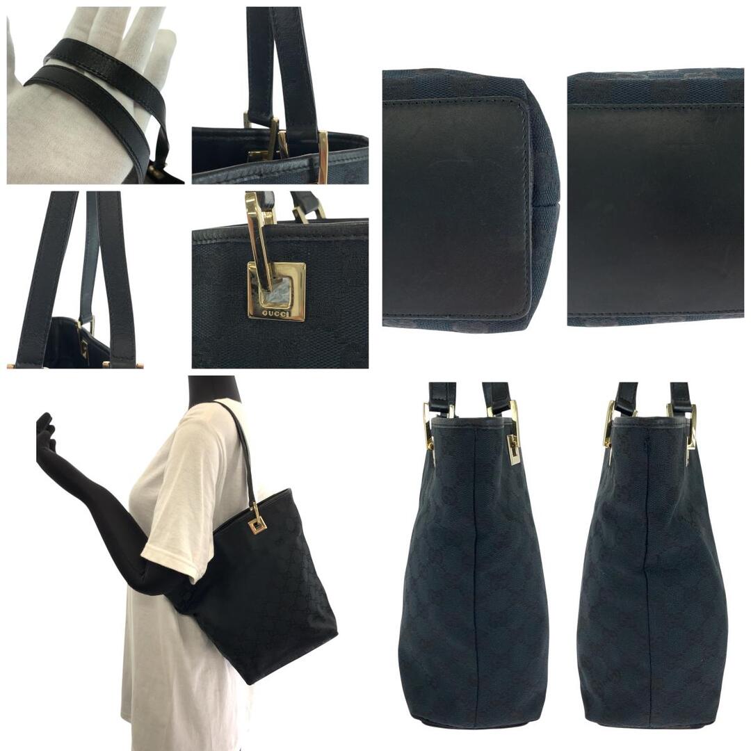 GUCCI - 美品 GUCCI グッチ ブラック 黒 ゴールド金具 GGキャンバス