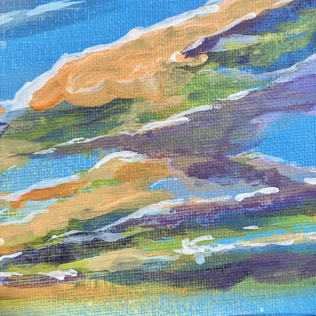 sunrise＊4号キャンバス 絵画 原画 風景画 海 空 朝日 沖縄 ハワイ