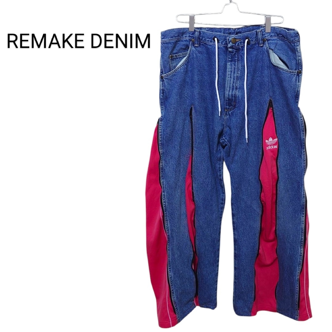 adidas - adidas ジャージ リメイク 4ジッパーデニムパンツ A-3558の