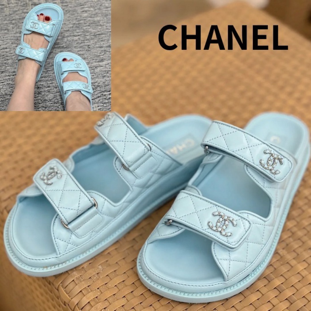 CHANEL - 24SS 新作 CHANEL フットベット サンダル ブルーの通販 by