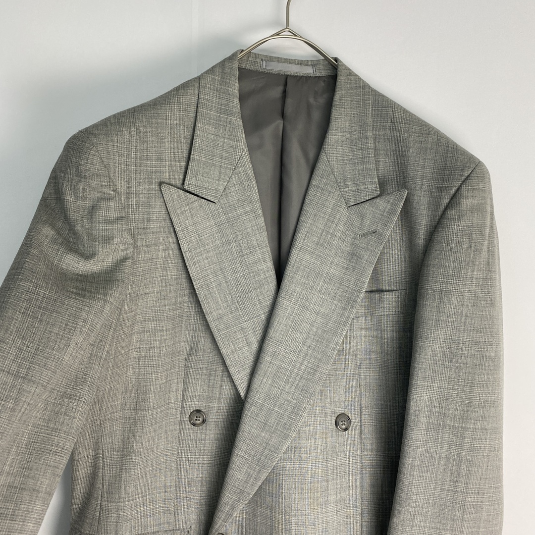 00s ダブルジャケット セットアップ ダブルスーツ レトロ グレー y2k
