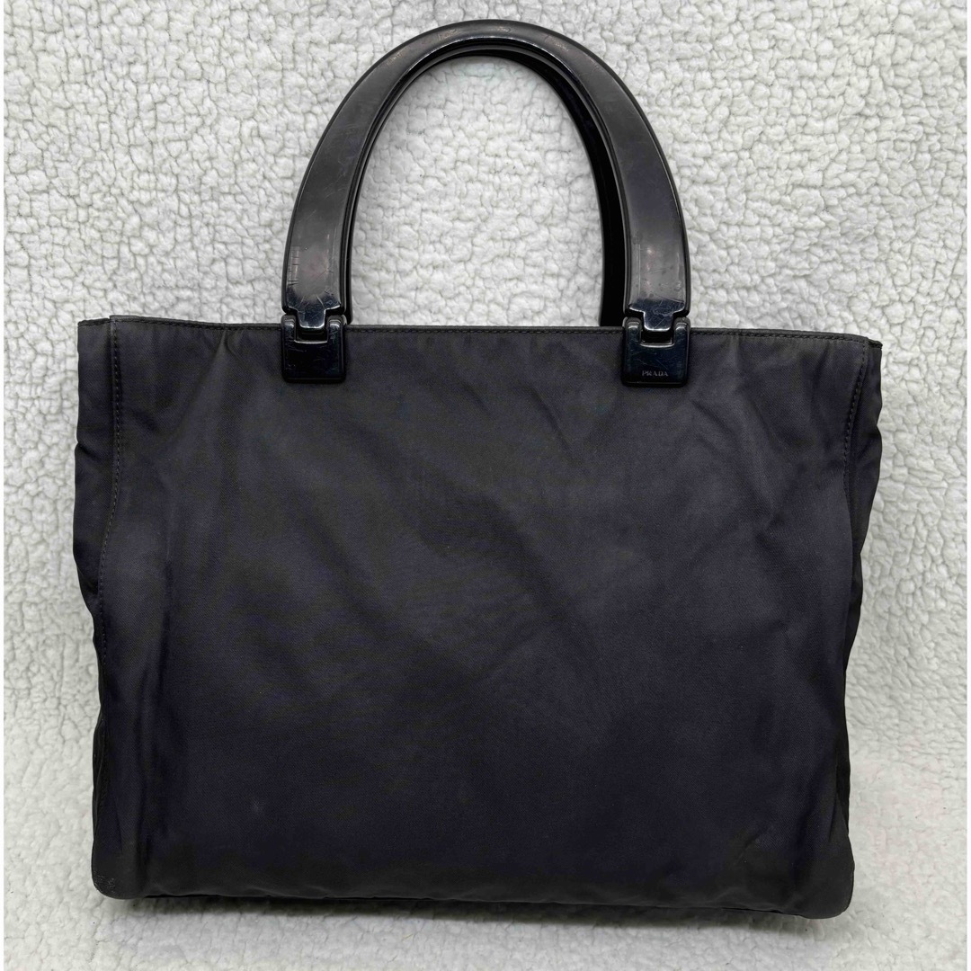 PRADA - PRADA プラダ プラスチックハンドル ナイロントートバッグ 白