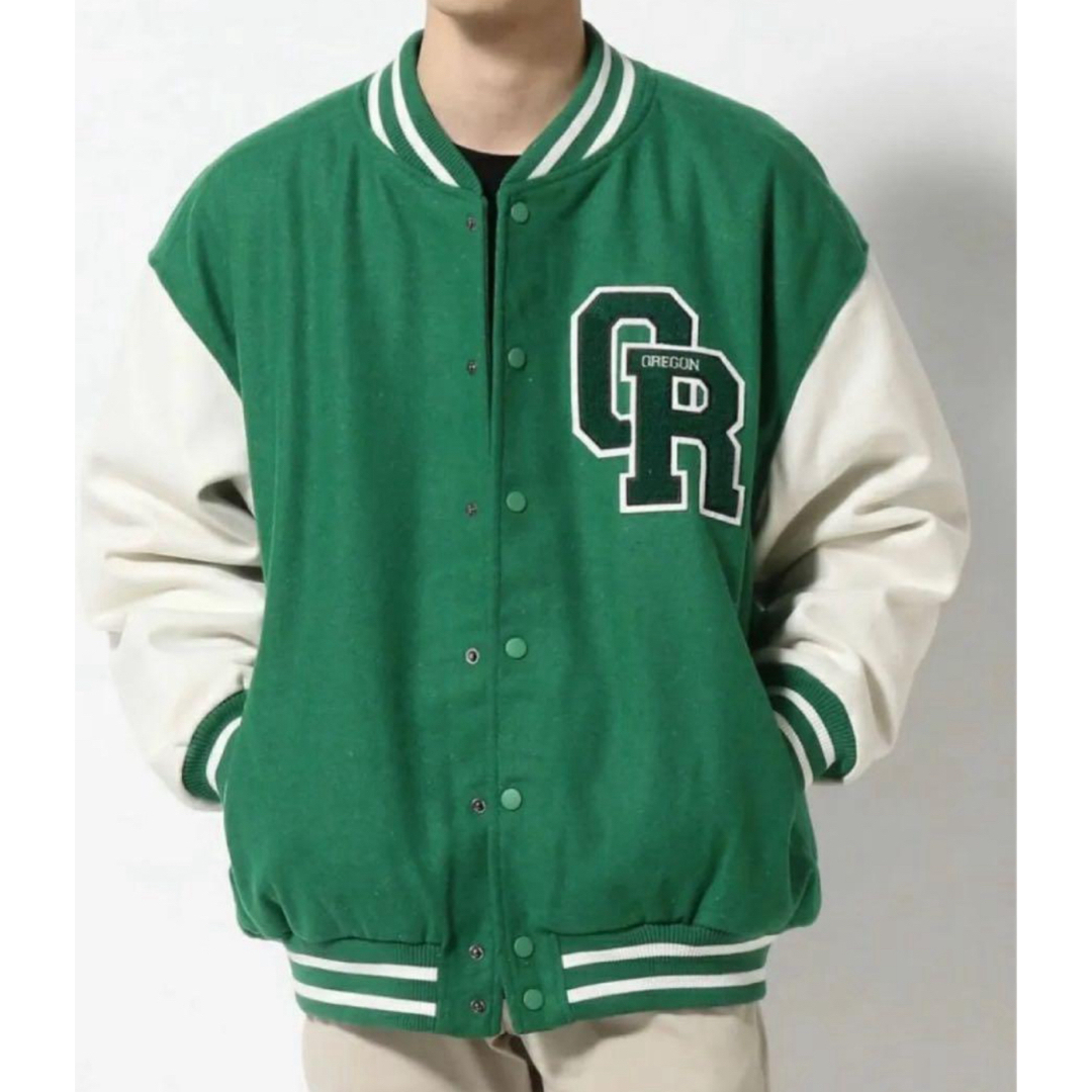 WEGO - WEGO メルトンワッペンスタジャン グリーン JACKETの通販 by