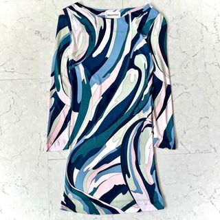 美品✨エミリオプッチ ワンピース チュニック ベルト付き ブルー