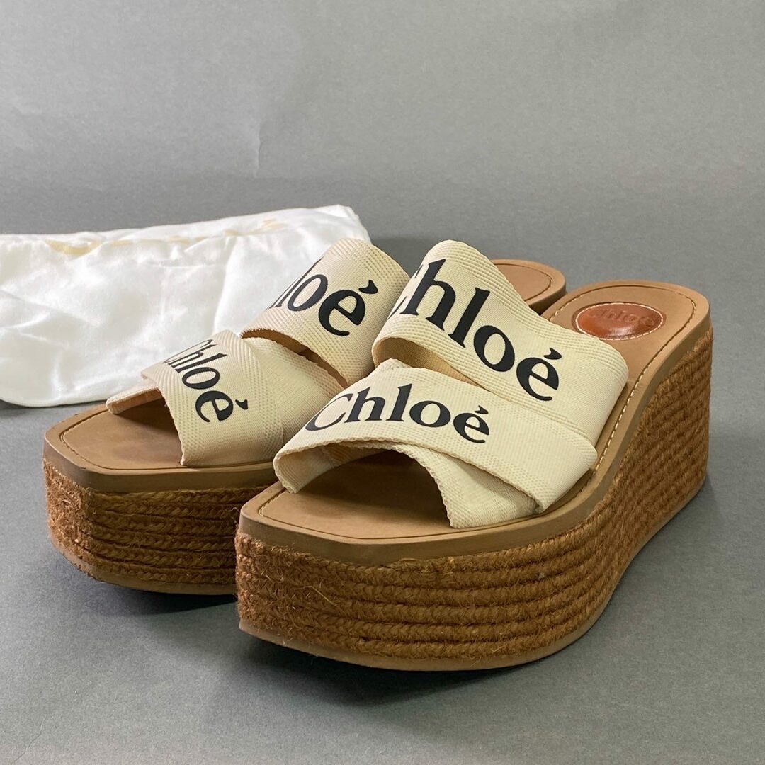 Chloe カミーユ、ウェッジサンダル 37 白