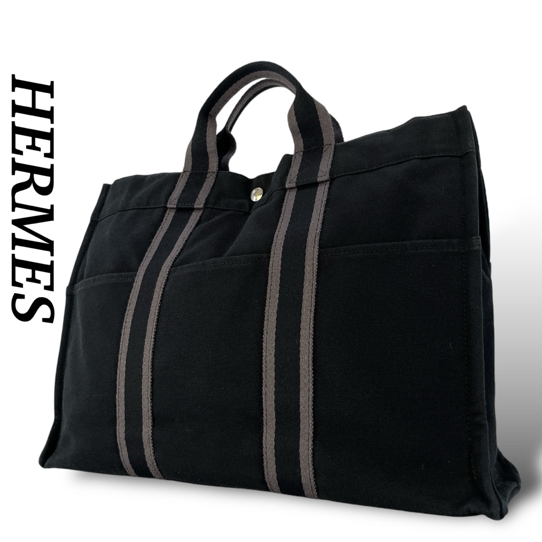 HERMES - エルメス トートバッグ フールトゥMM エールライン 大容量 A4