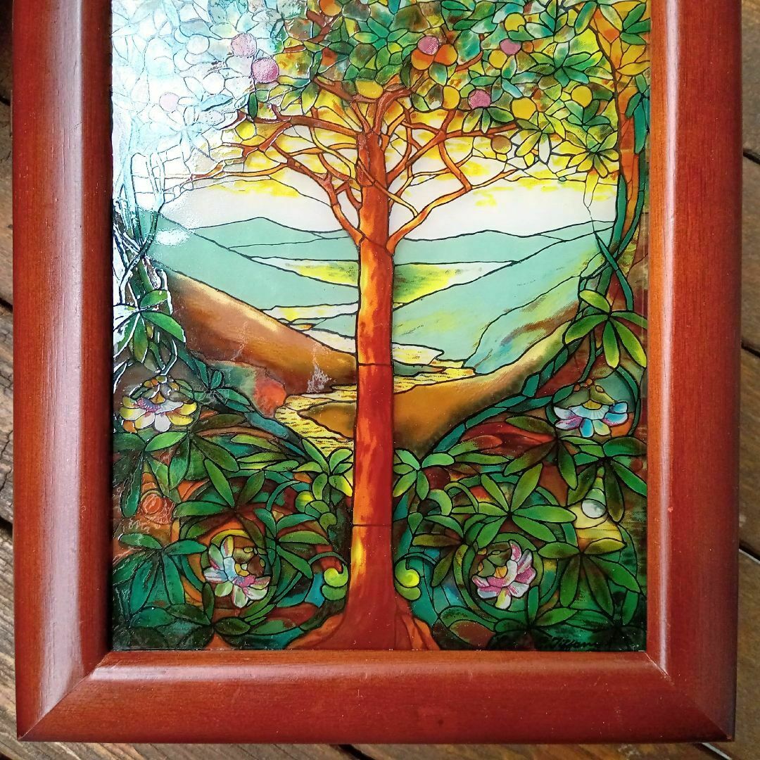 新品ルイスCティファニー ステンドグラス赤十字Red Crossグラス