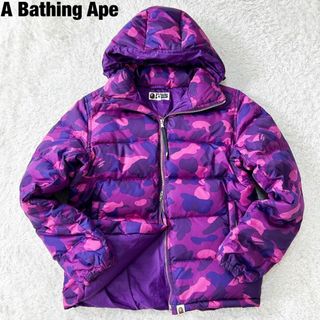 A BATHING APE - 美品 アベイシングエイプ カモフラ ダウンジャケット