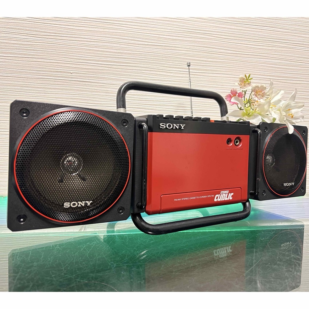 SONY - 美品ソニーSONY CFS-700 キューブリック 赤 レトロラジカセ