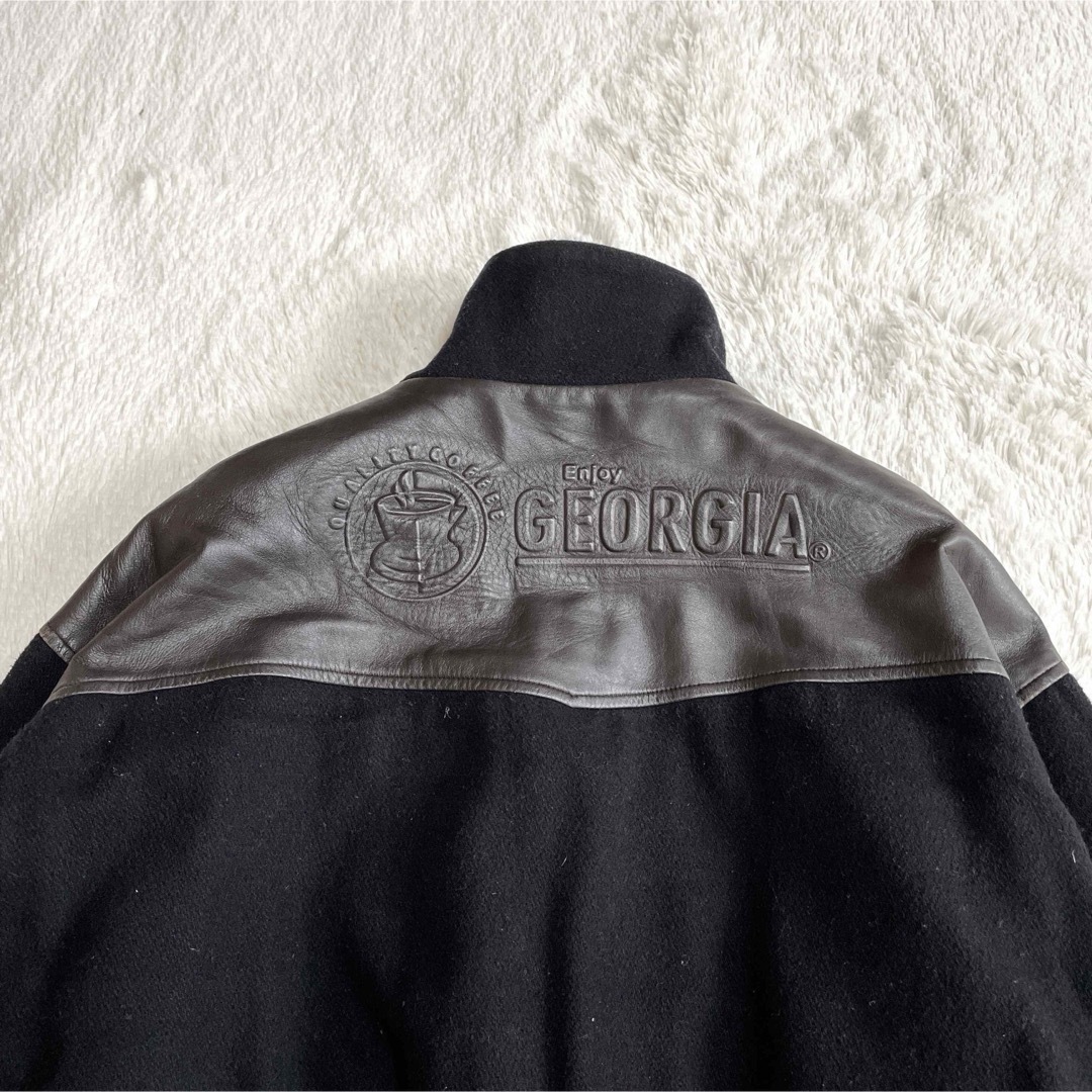 希少 限定 GEORGIA 羊革 ウール スタジャン レザージャケット ラムの
