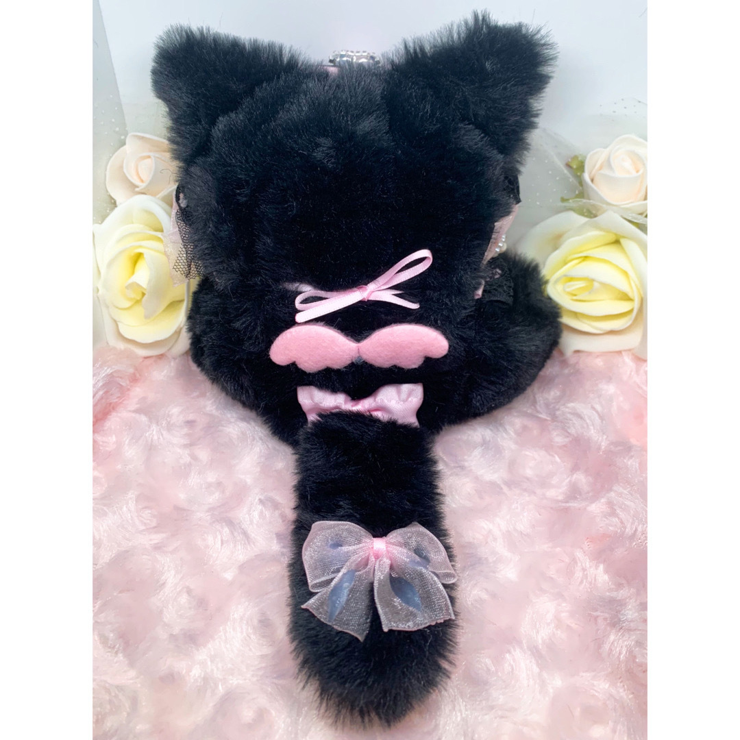 ❤︎ぬい服 おすわりぬい服 着ぐるみ 10cm ねこ 黒×ピンク 地雷 量産