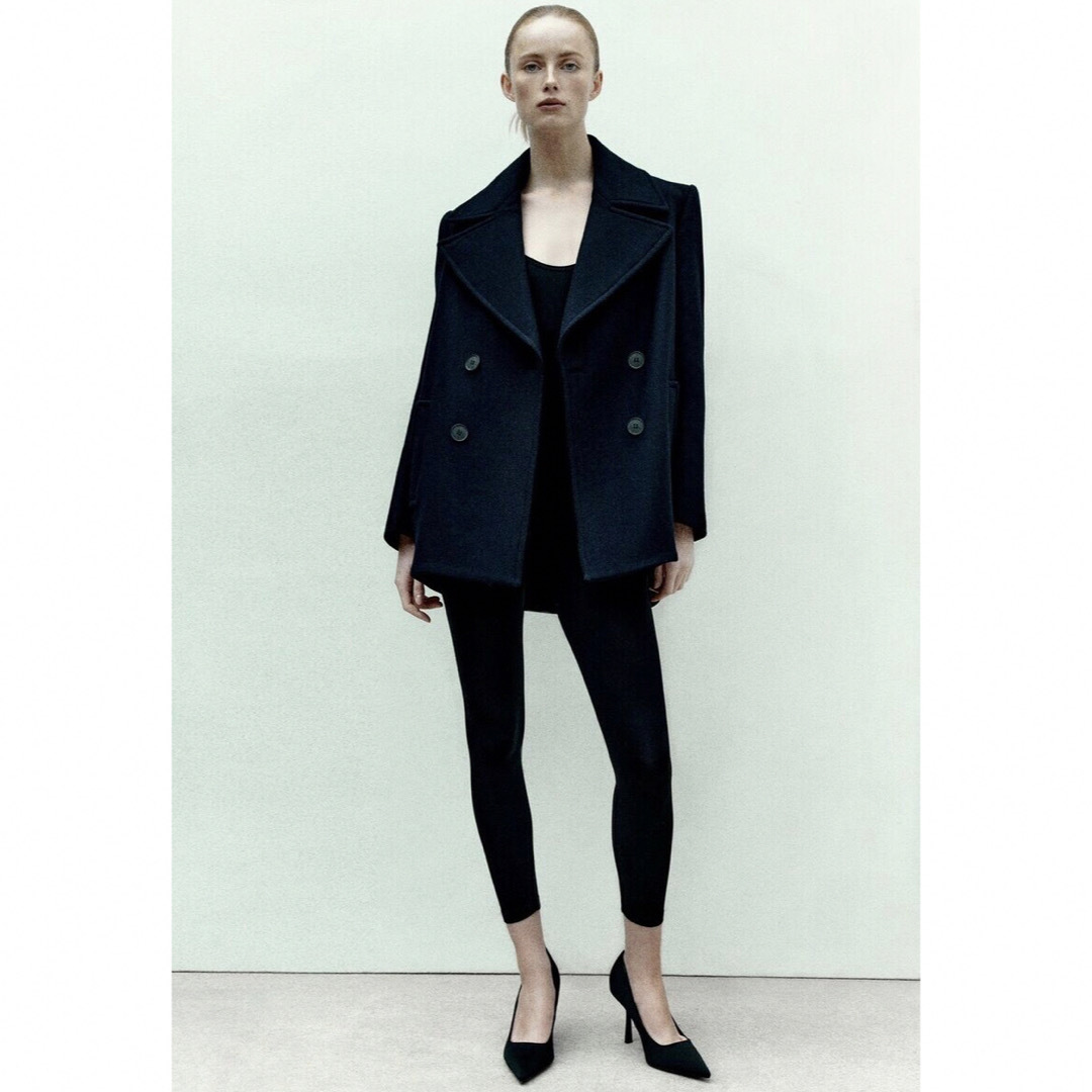 ZARA - 新品 ZARA ウール混紡ダブルブレスト仕様コート Lサイズの通販