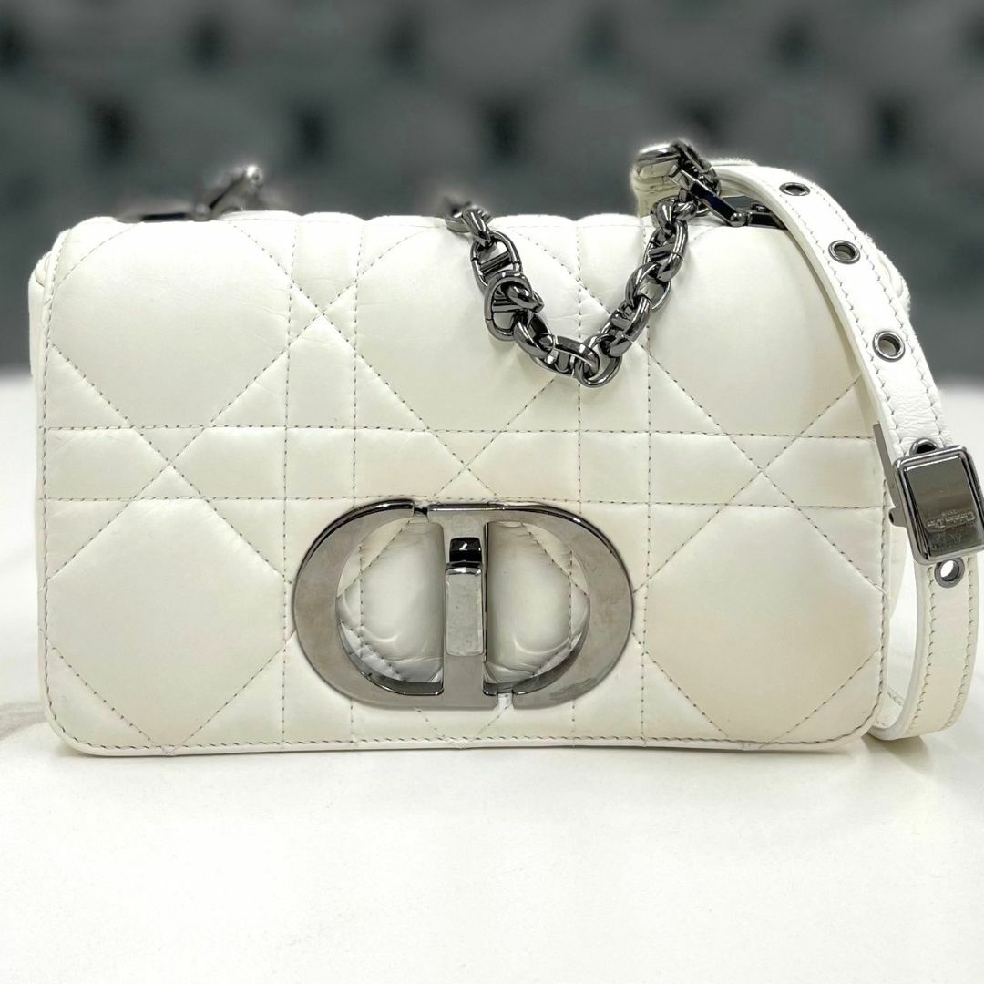 Christian Dior - ディオール カロ スモール カナージュ 白 ショルダー