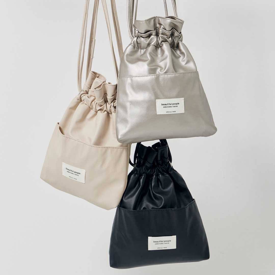 beautiful people - 【beautiful people】2WAYレザー巾着バッグの通販