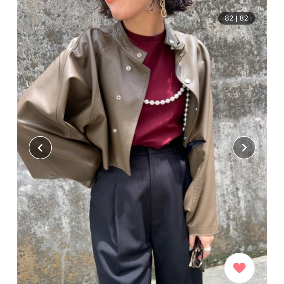 Ameri VINTAGE - AMERI ラウンドショートフェイクレザージャケットの