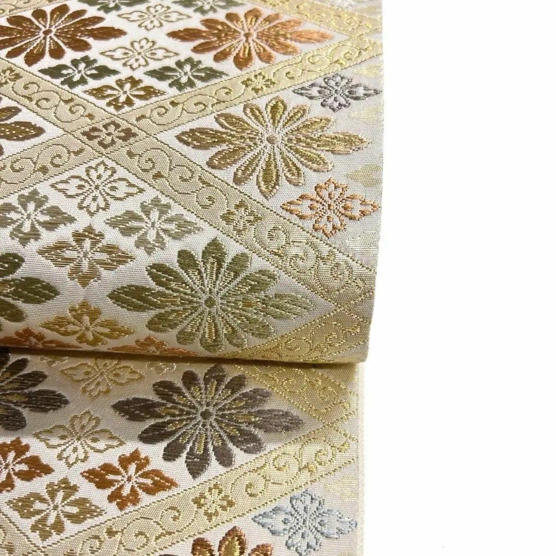 袋帯 菱 花菱 カラフル 華やか 唐草 着物 114a dの通販 by TSUMUGI re