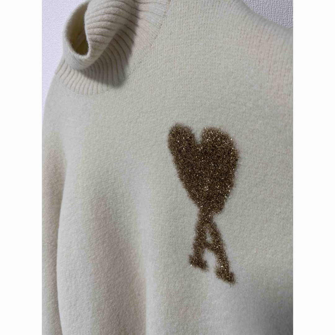 ami - amiparis ホワイト×ゴールド ハート タートルネック L の通販 by