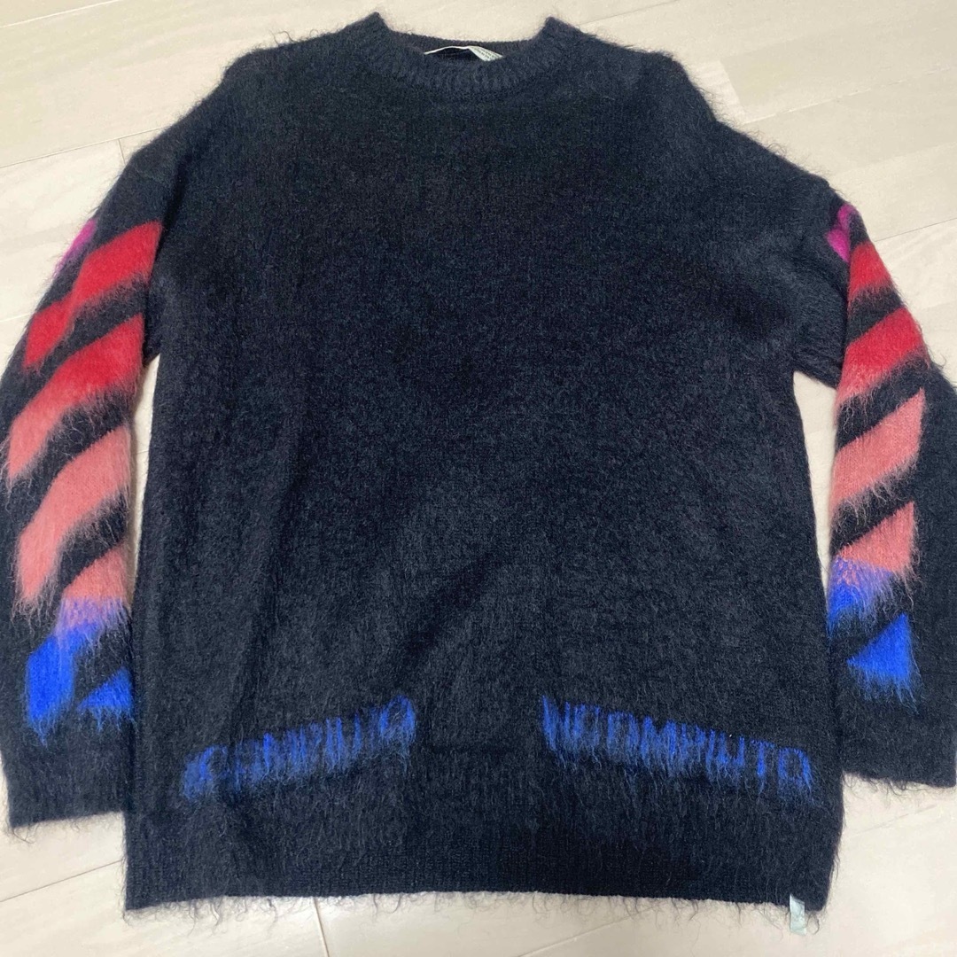 Off-White - OFF-WHITEモヘアニットsizeSの通販 by のぶのぶ's shop