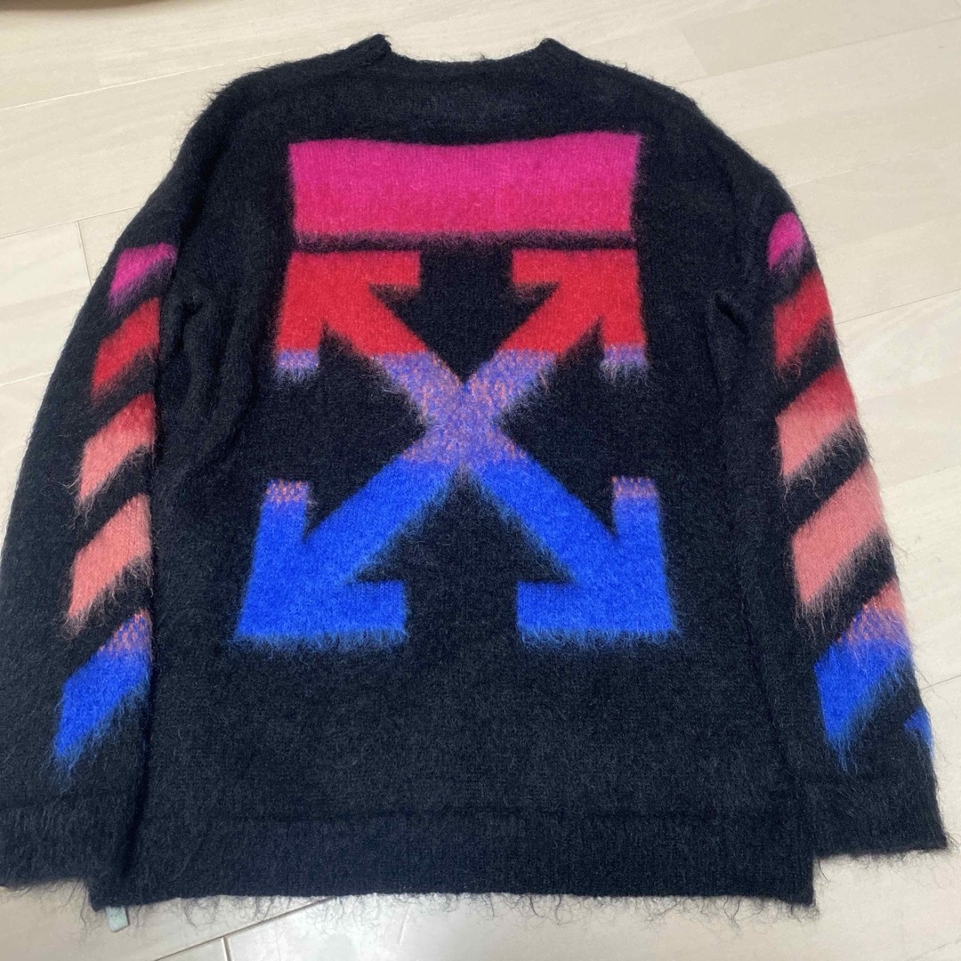 Off-White - OFF-WHITEモヘアニットsizeSの通販 by のぶのぶ's shop