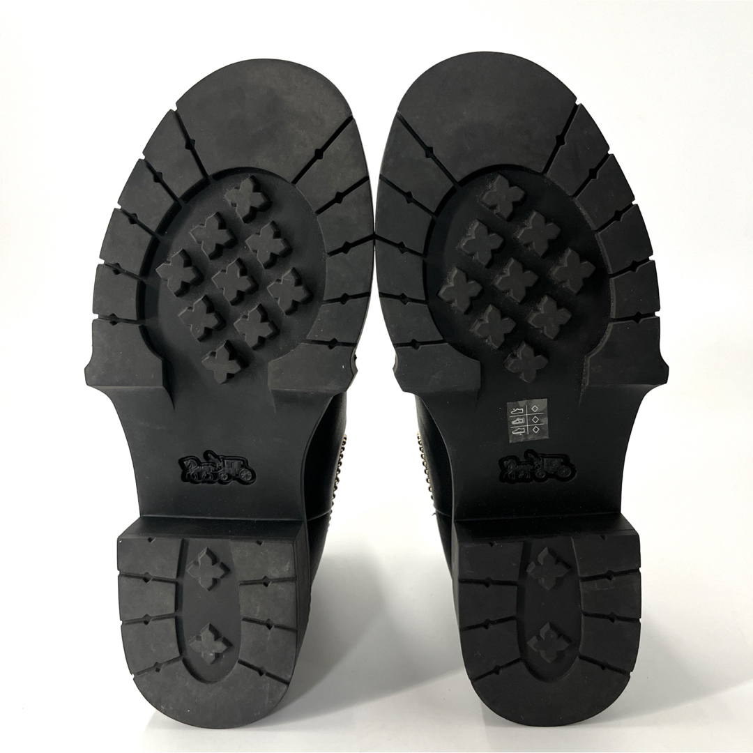 COACH - 美品 コーチ サイドゴアブーツ ショートブーツ 黒 レザー 23cm