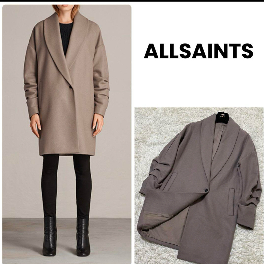 All Saints - 【美品】ALLSAINTS KENZIE RUCHE COAT ウール サイズSの