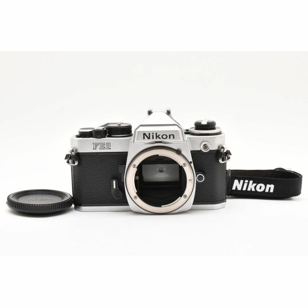 超美品 NIKON FE2 シルバー フィルムカメラ モルト新品交換済 M363の