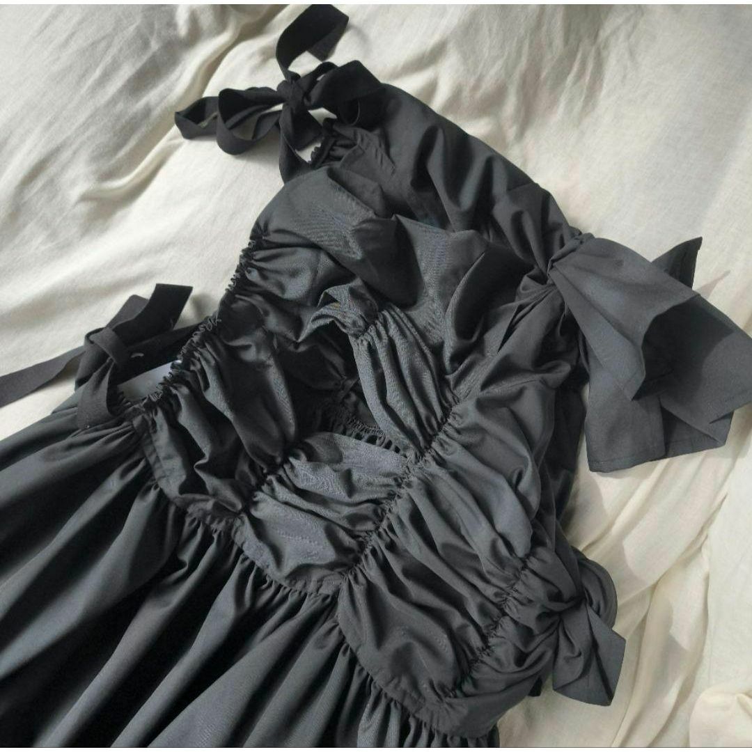 2023ss TAO タオ コムデギャルソン フリル リボンワンピースドレス 黒
