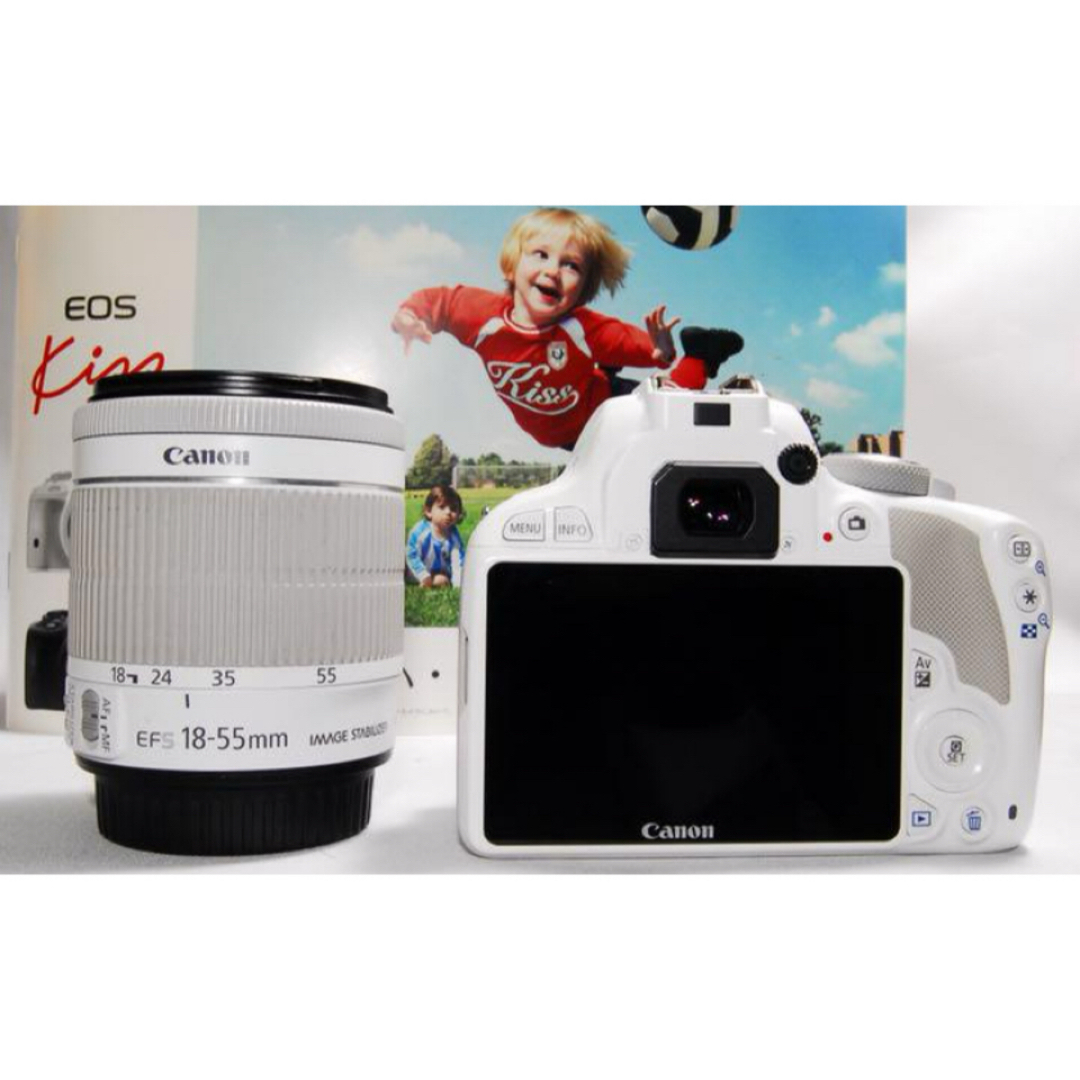 Canon kiss x7☆希少ホワイト☆スマホに転送☆高性能レンズ！ 【公式通販】