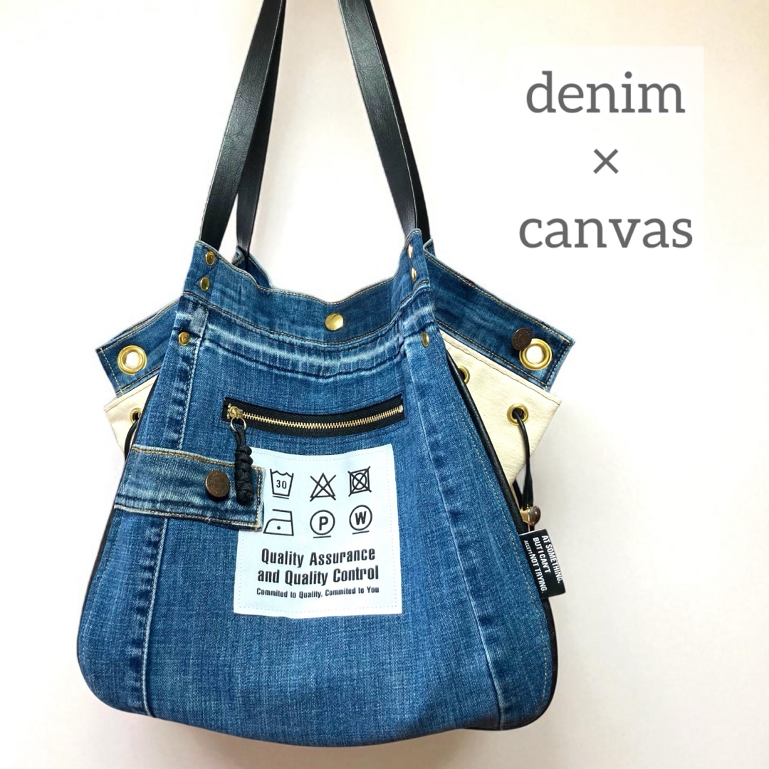 ラフスタイルBIGtotebag／denim × canvas