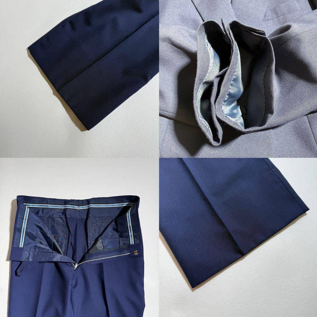 VINTAGE - セットアップ ネイビー スーツ パープル 紫 シャツ ネクタイ