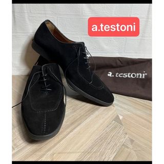 a.testoni - 未使用 ア・テストーニ Uチップドレスシューズ 黒 7 26cm