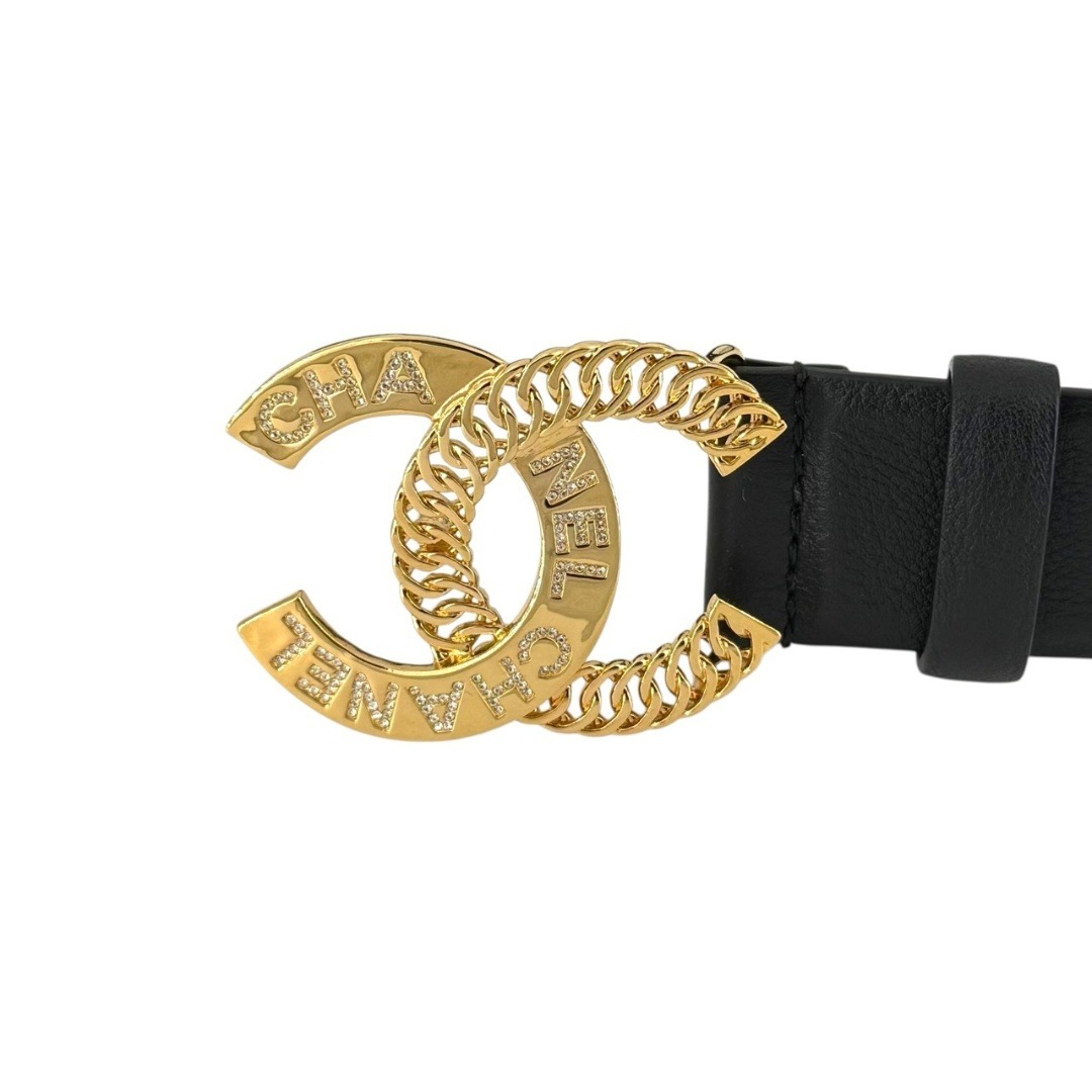 CHANEL シャネル ココマークベルト レザー ブラック サイズ75cm