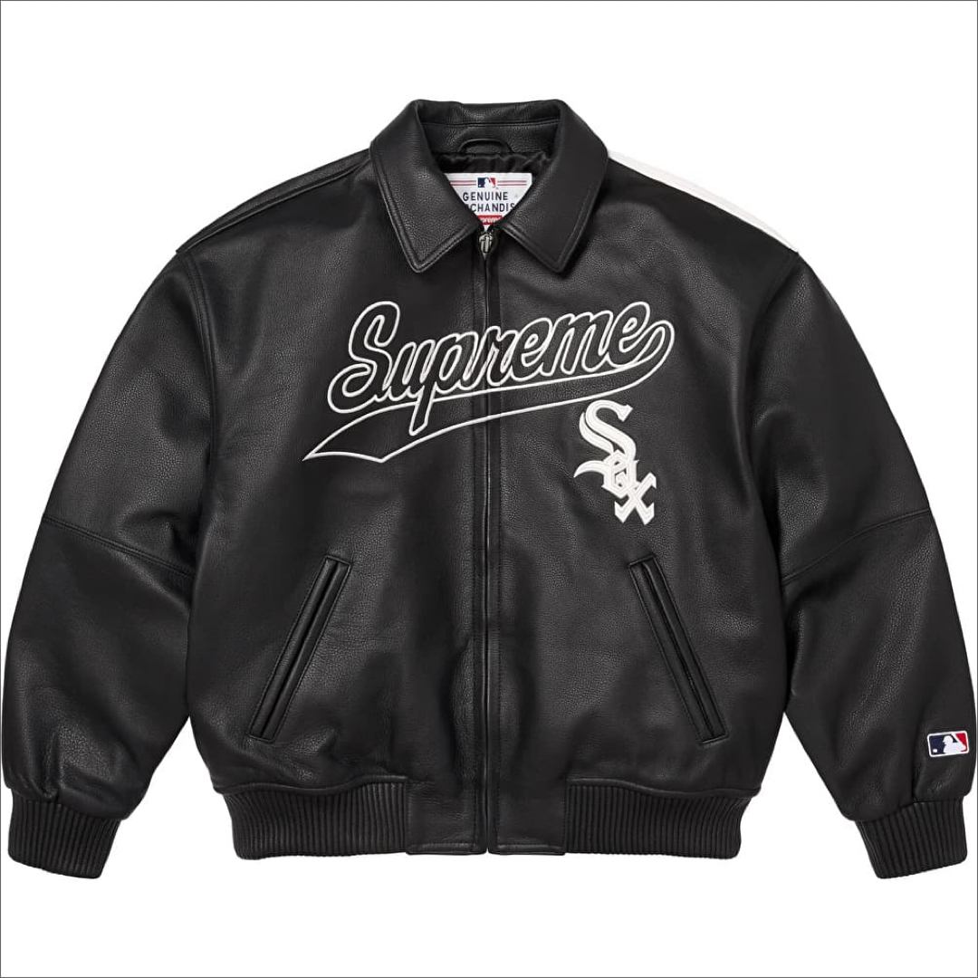Supreme - Supreme Leather Varsity Jacket 