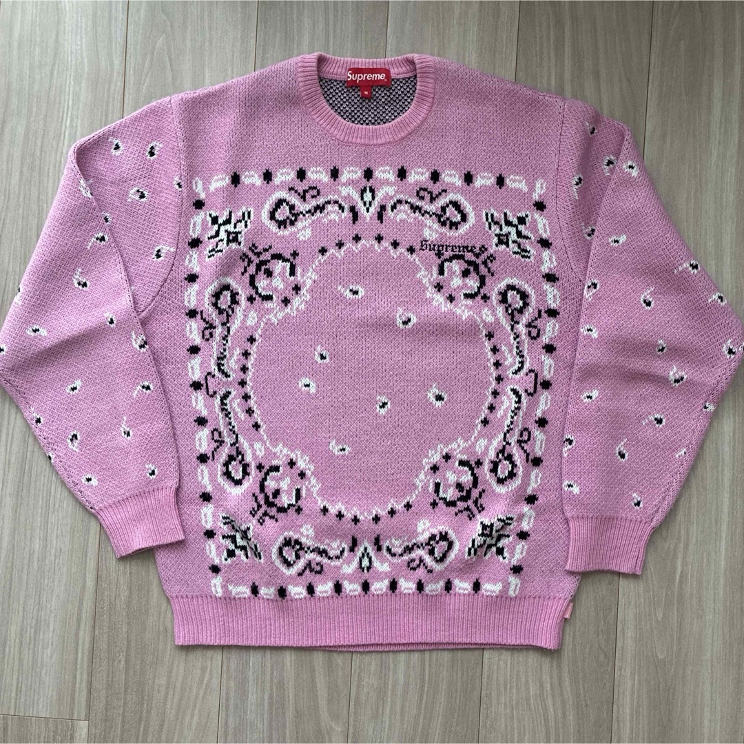 Supreme - Supreme bandana sweater 18ss Pink Mサイズの通販 by Hey's