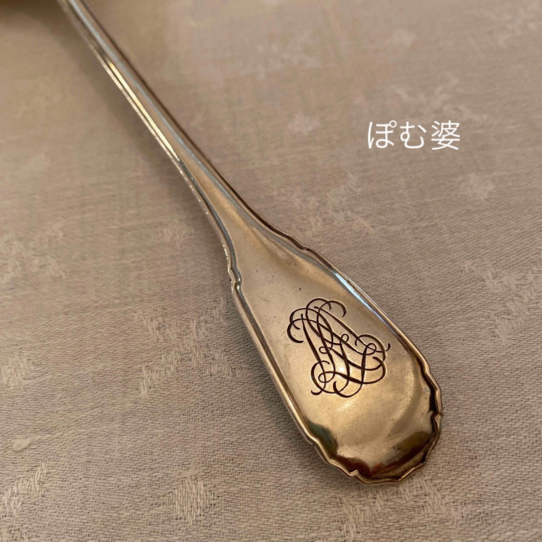 ピュイフォルカ】純銀／アイスクリームスプーン6本＋サーヴァー