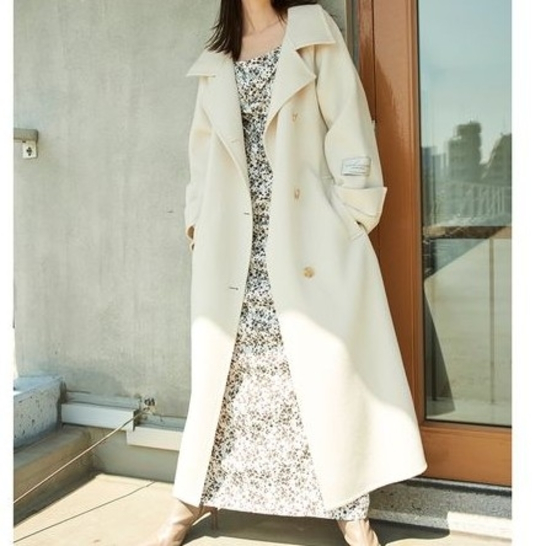 SNIDEL - 在庫確認中 SNIDEL ウロコカシミヤロングコート アイボリー 1