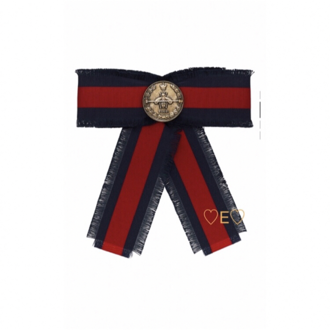 GUCCI - 新品♡GUCCI♡リボンブローチ ネイビーの通販 by ♡E