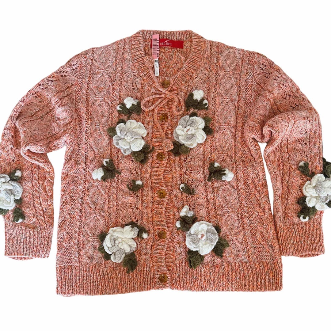 PINK HOUSE - 【美品】ピンクハウス カラフル透かし編み バラモチーフ