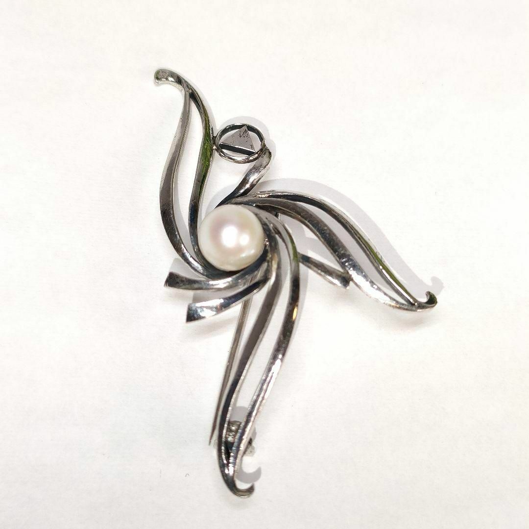 MIKIMOTO - ミキモト パール ブローチ 真珠 シルバー M刻印 S刻印