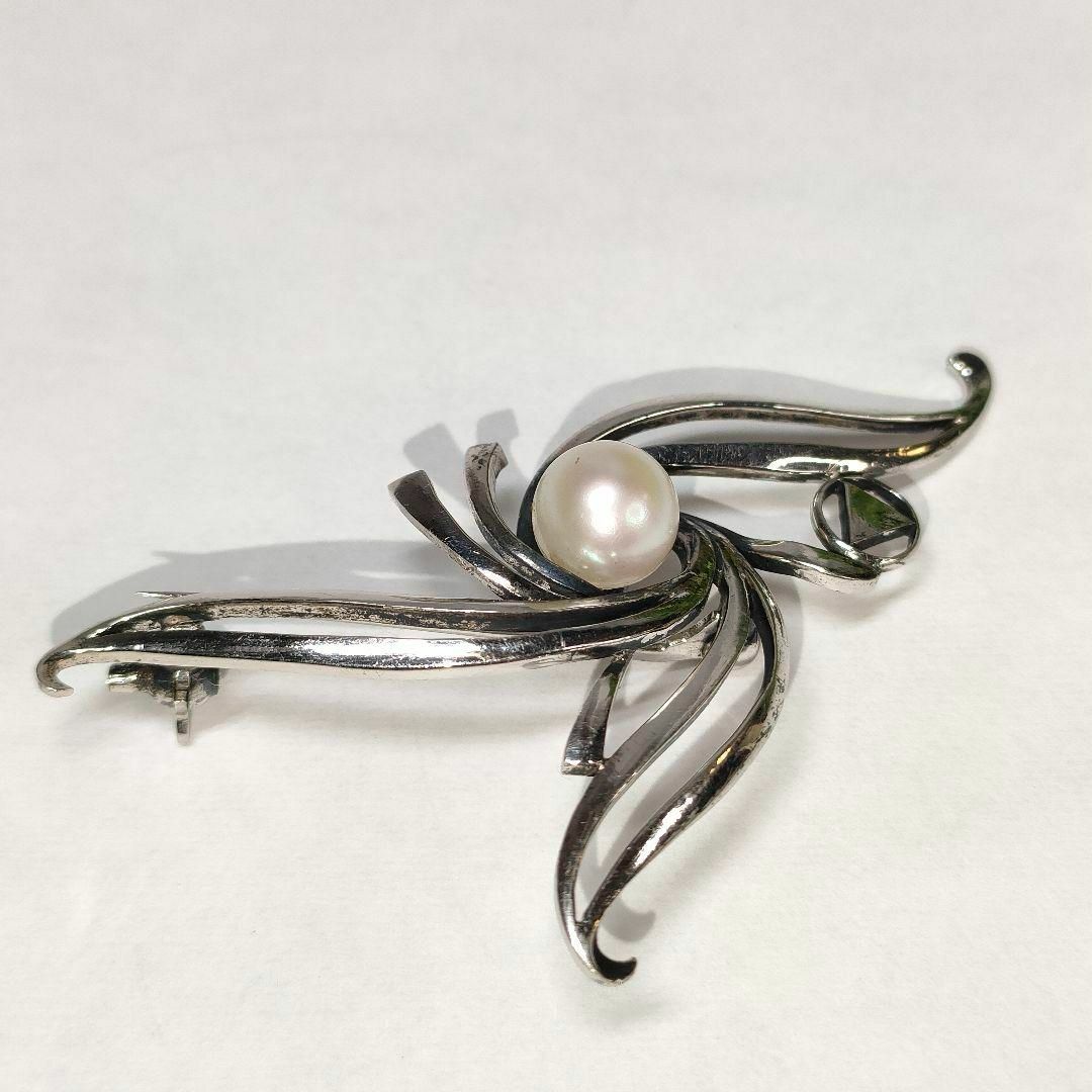 MIKIMOTO - ミキモト パール ブローチ 真珠 シルバー M刻印 S刻印